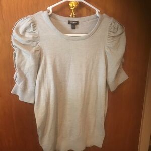 Express Women's Gray Puff Sleeve Top